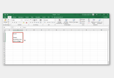 Excel: Absatz innerhalb einer Zelle einfügen