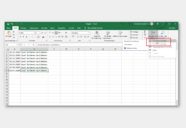 Excel: Sortieren nach Datum