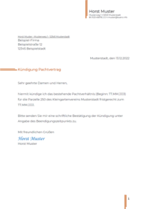 Pachtvertrag kündigen Vorlagen, Muster & Beispiele Nerdcore