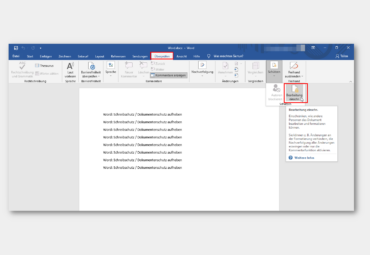 Word: Schreibschutz / Dokumentenschutz aufheben