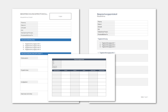 Besprechungsprotokoll: Vorlagen, Muster & Beispiele
