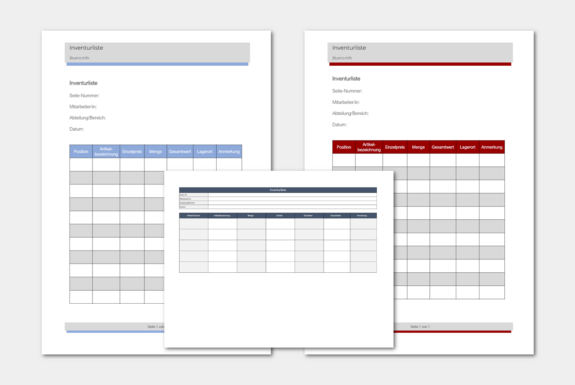 Inventurliste: Vorlagen, Muster & Beispiele
