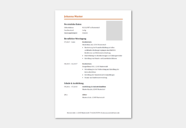 Lebenslauf-Vorlage Buchhalter / Buchhalterin (kostenlos)